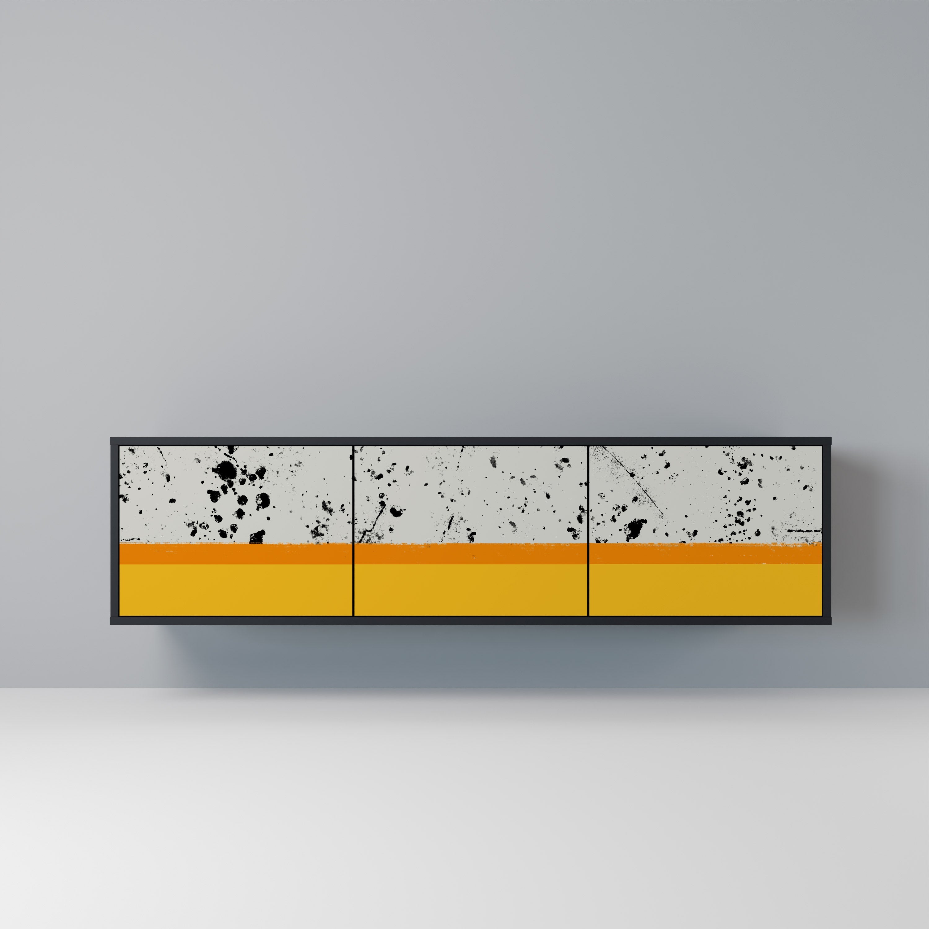 DYED BY ORANGE Móvel de TV com 3 Portas em Acabamento Preto