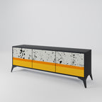 DYED BY ORANGE Móvel de TV com 3 Portas em Acabamento Preto