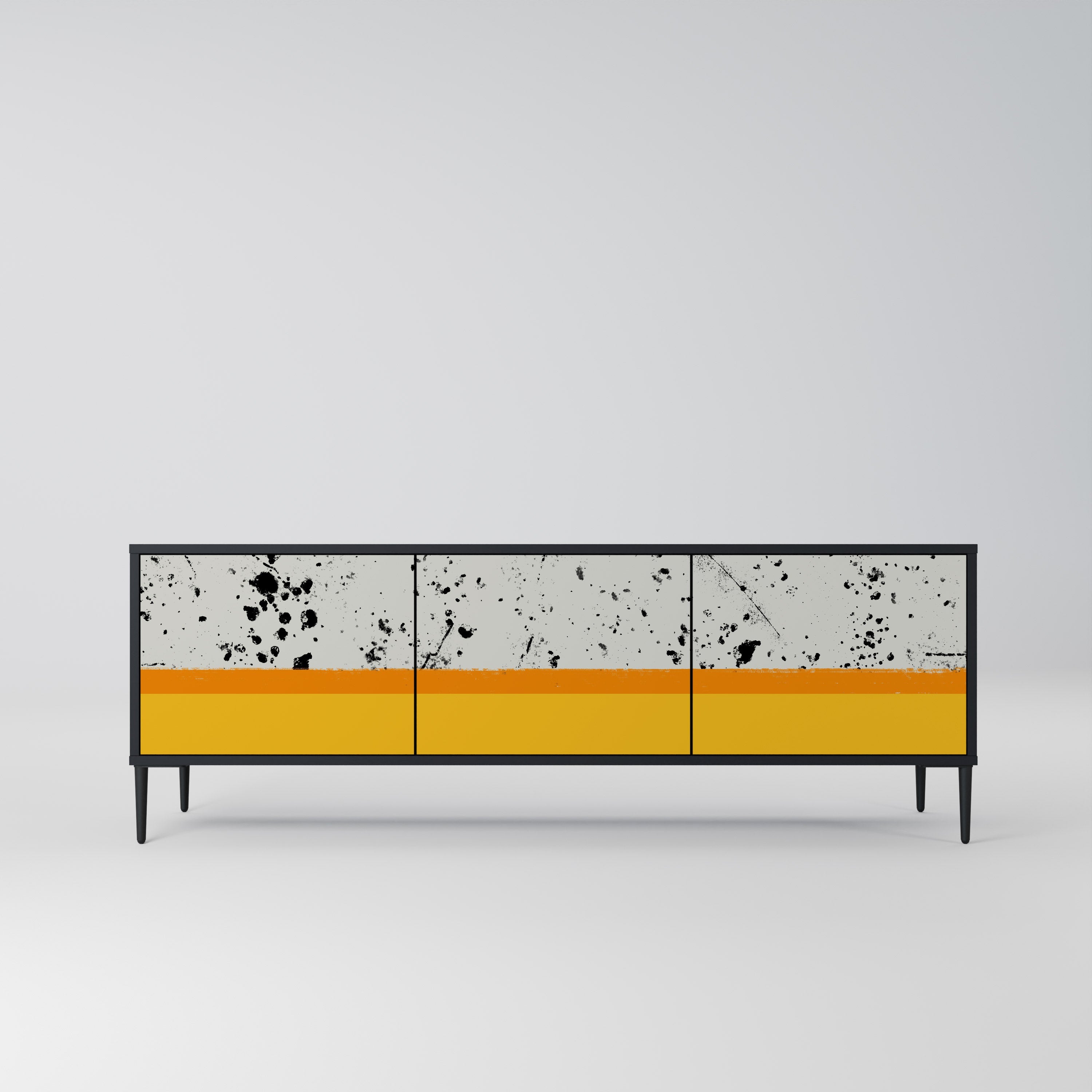 DYED BY ORANGE Móvel de TV com 3 Portas em Acabamento Preto