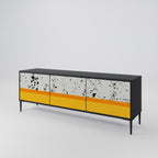 DYED BY ORANGE Móvel de TV com 3 Portas em Acabamento Preto