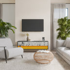 DYED BY ORANGE Móvel de TV com 3 Portas em Acabamento Preto