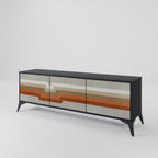 PECULIAR TRAIL 3-Door TV Stand in Black Finish