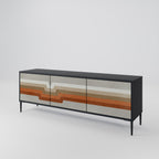 PECULIAR TRAIL 3-Door TV Stand in Black Finish