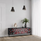 BROKEN LINES Móvel de TV com 3 Portas em Acabamento Preto