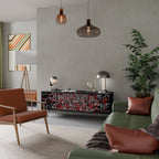 BROKEN LINES Móvel de TV com 3 Portas em Acabamento Preto