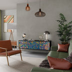 MEMORIES MAP 3-Door TV Stand in Black Finish