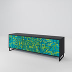 NOSTALGIC MEMORIES 3-Door TV Stand in Black Finish