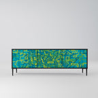 NOSTALGIC MEMORIES 3-Door TV Stand in Black Finish