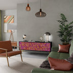 LOVELY MEMORIES 3-Door TV Stand in Black Finish