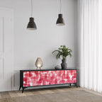 KALEIDOSCOPIC CUBISM 3-Door TV Stand in Black Finish