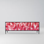 KALEIDOSCOPIC CUBISM 3-Door TV Stand in Black Finish