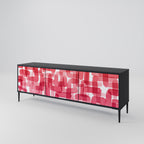 KALEIDOSCOPIC CUBISM 3-Door TV Stand in Black Finish