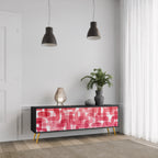 KALEIDOSCOPIC CUBISM 3-Door TV Stand in Black Finish