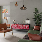 KALEIDOSCOPIC CUBISM 3-Door TV Stand in Black Finish