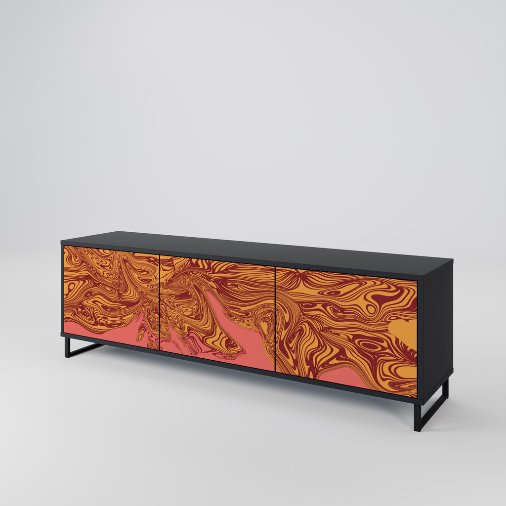 FLOATING THOUGHTS Móvel de TV com 3 Portas em Acabamento Preto