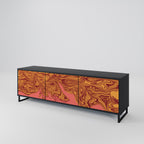 FLOATING THOUGHTS Móvel de TV com 3 Portas em Acabamento Preto