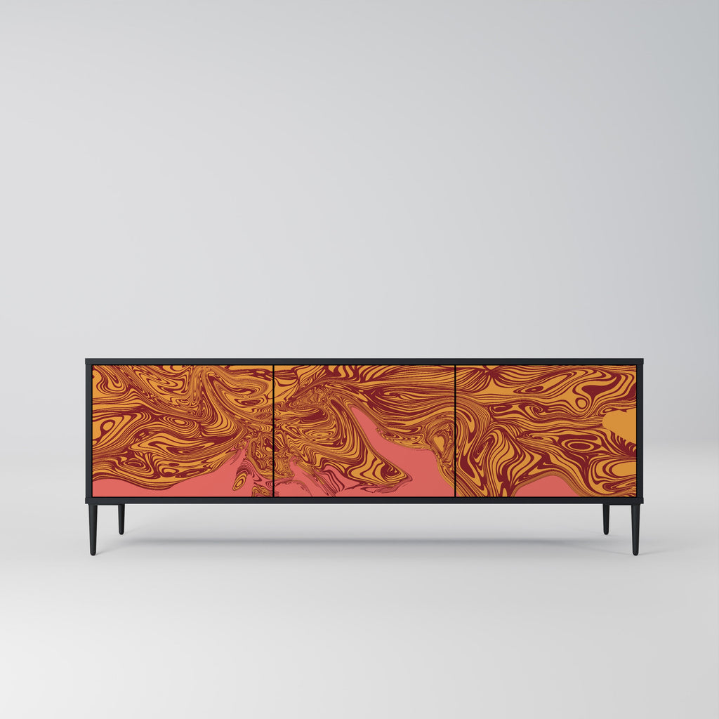 FLOATING THOUGHTS Móvel de TV com 3 Portas em Acabamento Preto