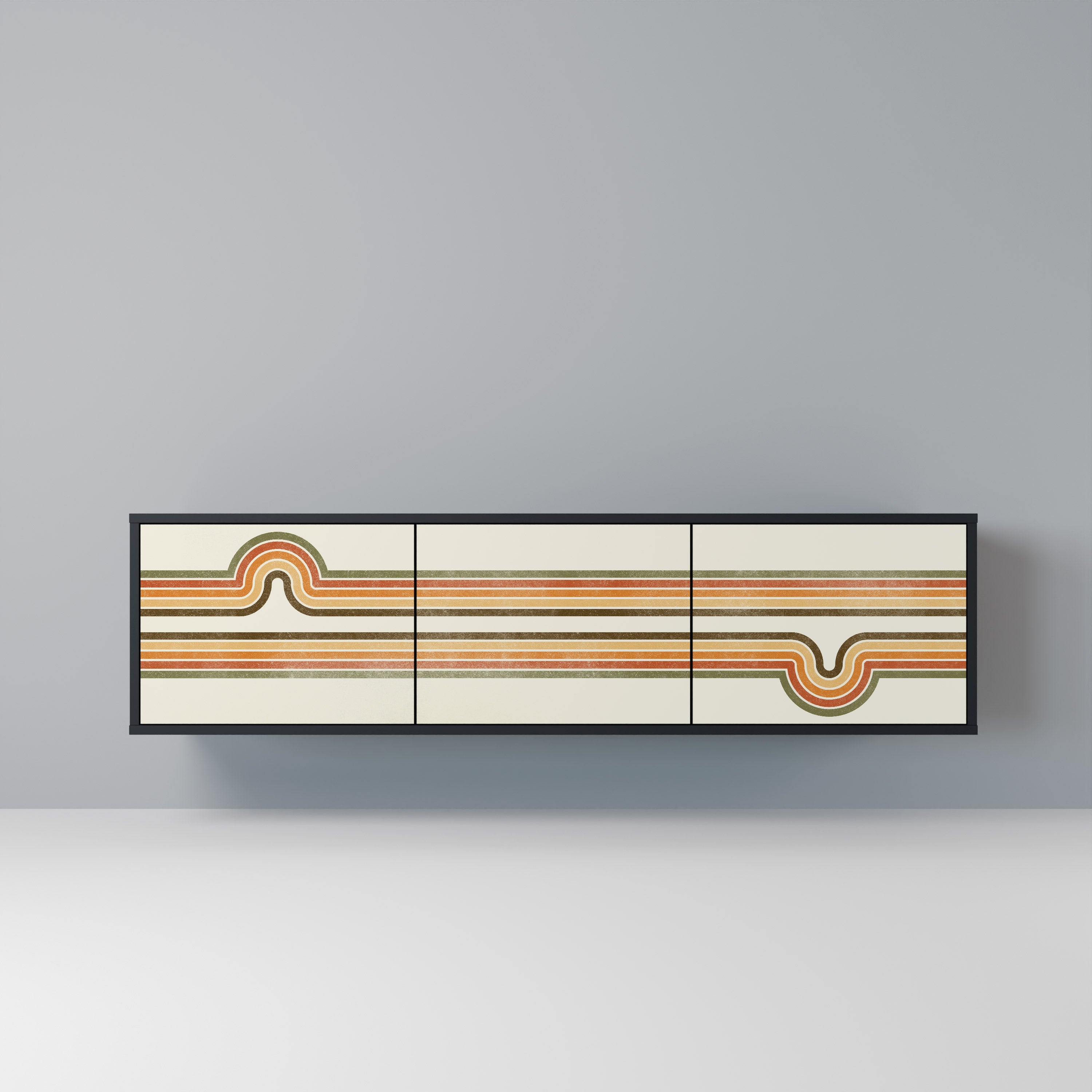 EXCEPTIONAL STREAM Móvel de TV com 3 Portas em Acabamento Preto