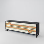 EXCEPTIONAL STREAM Móvel de TV com 3 Portas em Acabamento Preto