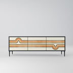 EXCEPTIONAL STREAM Móvel de TV com 3 Portas em Acabamento Preto