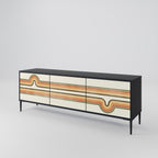 EXCEPTIONAL STREAM Móvel de TV com 3 Portas em Acabamento Preto