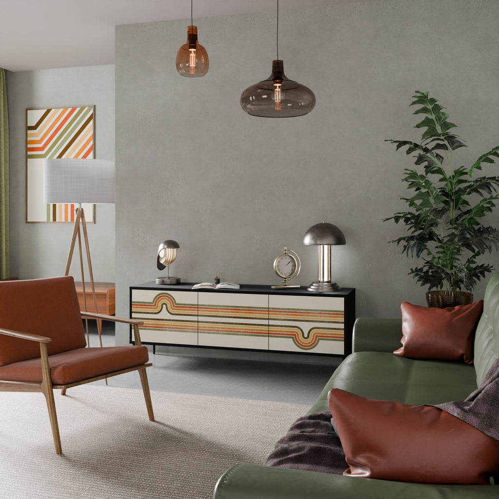 EXCEPTIONAL STREAM Móvel de TV com 3 Portas em Acabamento Preto