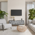 SOLID ZIG ZAG Móvel de TV com 3 Portas em Acabamento Preto