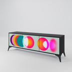 SYMPHONY OF COLORS Móvel de TV com 3 Portas em Acabamento Preto