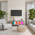 SYMPHONY OF COLORS Móvel de TV com 3 Portas em Acabamento Preto