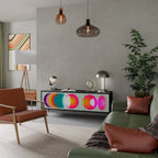 SYMPHONY OF COLORS Móvel de TV com 3 Portas em Acabamento Preto