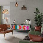 SYMPHONY OF COLORS Móvel de TV com 3 Portas em Acabamento Preto