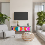 SYMPHONY OF COLORS Móvel de TV com 3 Portas em Acabamento Preto