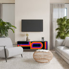 BLINDED BY THE LIGHTS 3-Door TV Stand in Black Finish