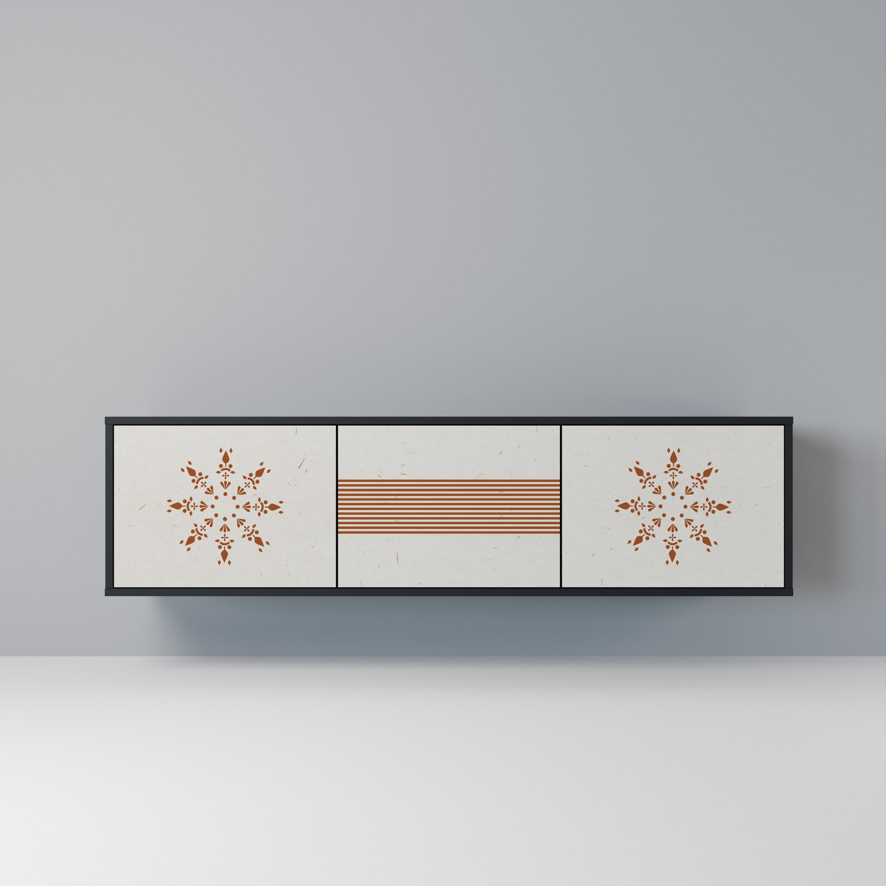 DAILY HARMONY Móvel de TV com 3 Portas em Acabamento Preto