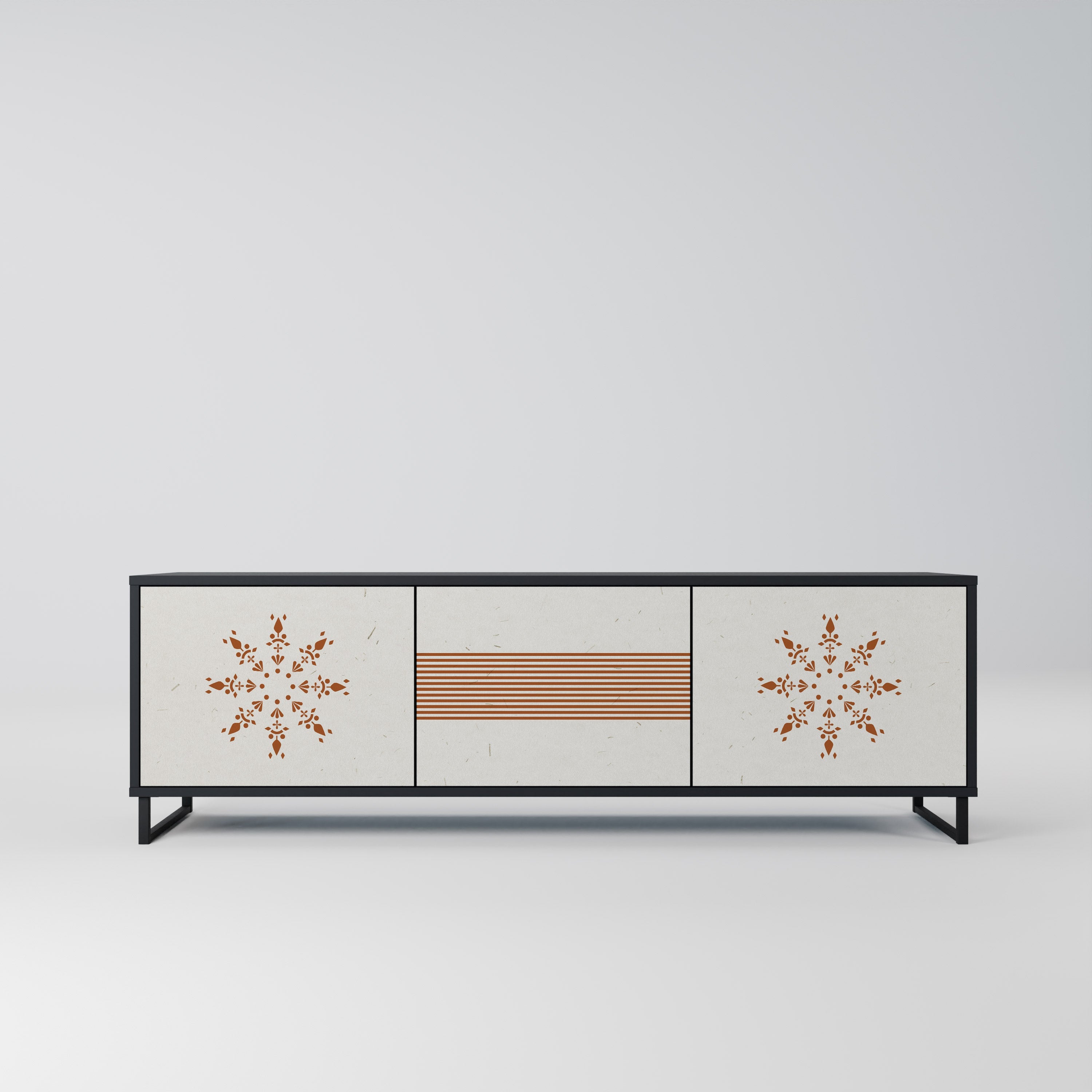 DAILY HARMONY Móvel de TV com 3 Portas em Acabamento Preto