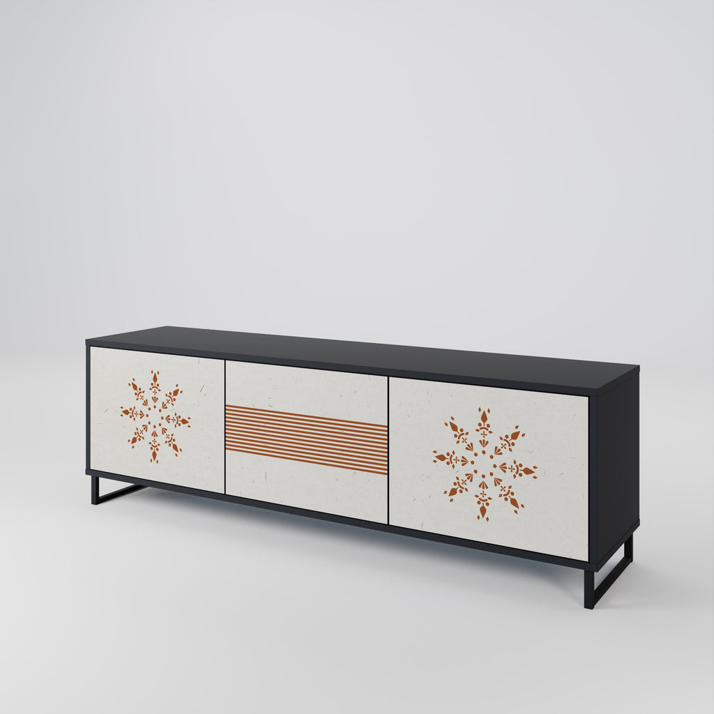 DAILY HARMONY 3-Door TV Stand in Black Finish