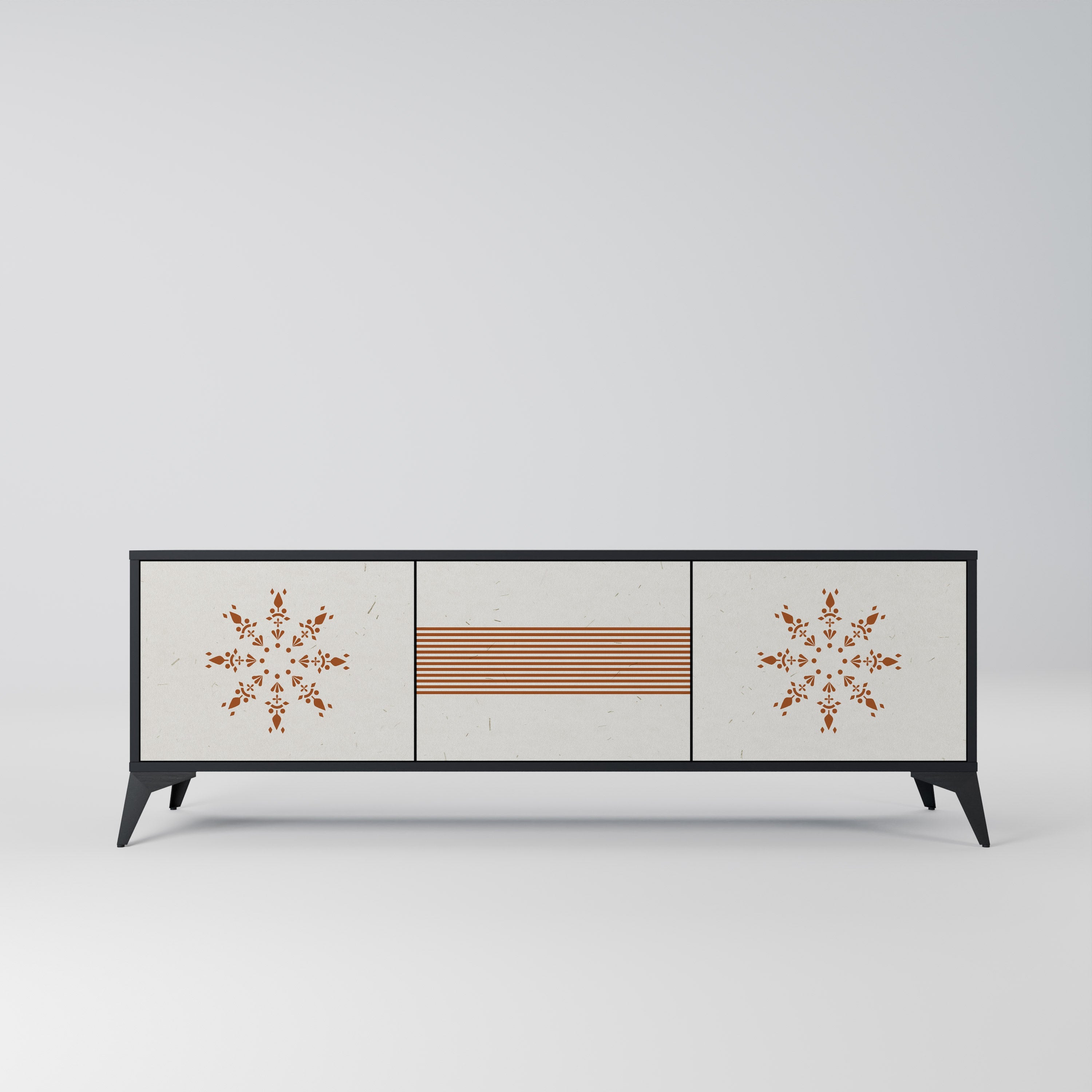 DAILY HARMONY Móvel de TV com 3 Portas em Acabamento Preto