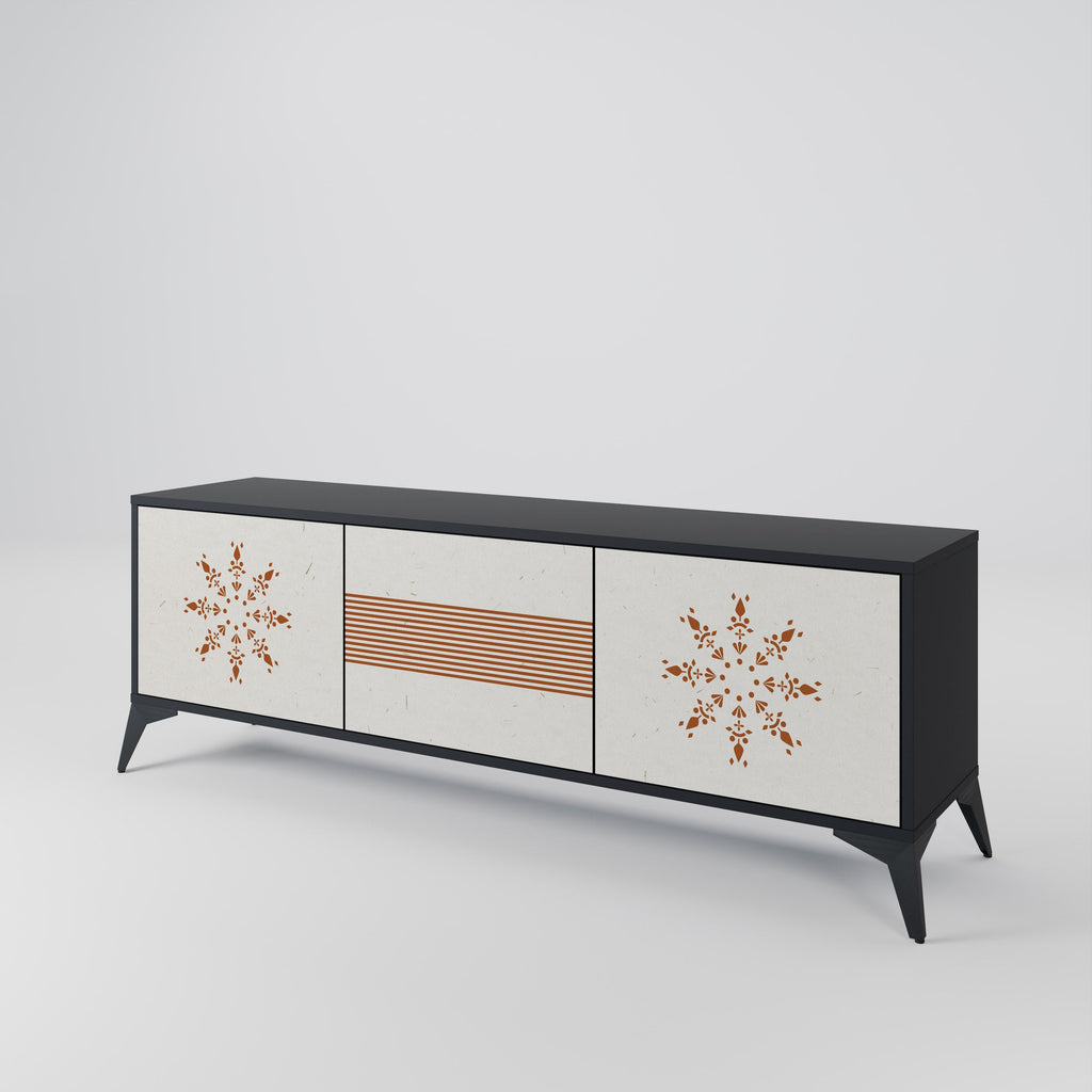 DAILY HARMONY 3-Door TV Stand in Black Finish