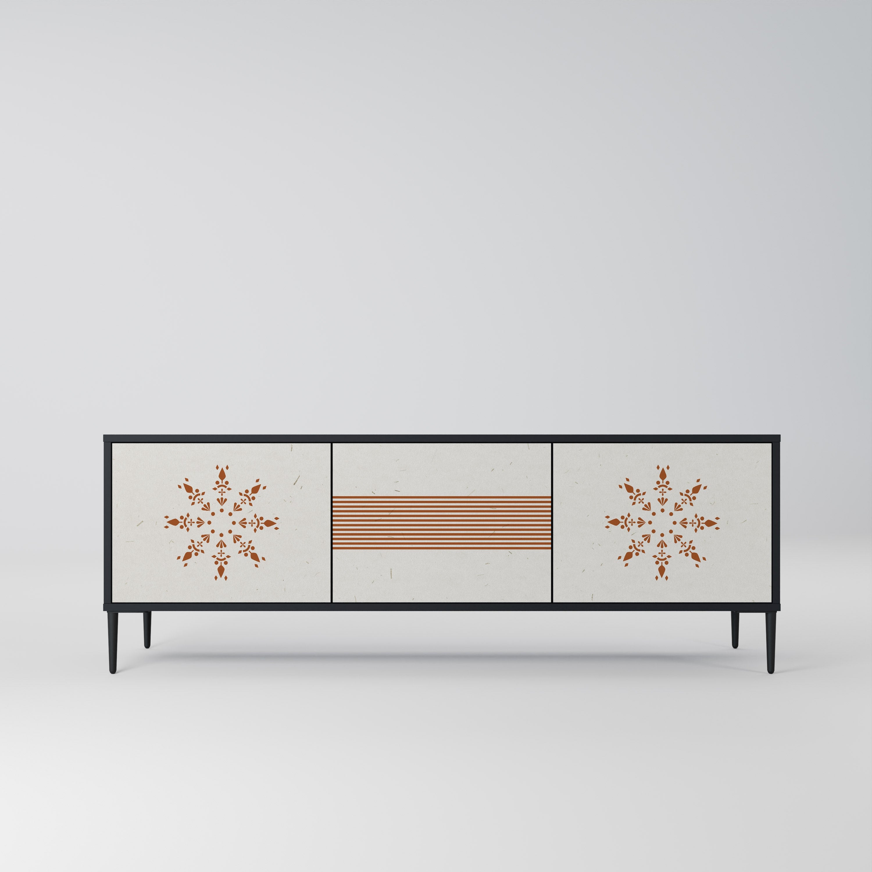 DAILY HARMONY Móvel de TV com 3 Portas em Acabamento Preto