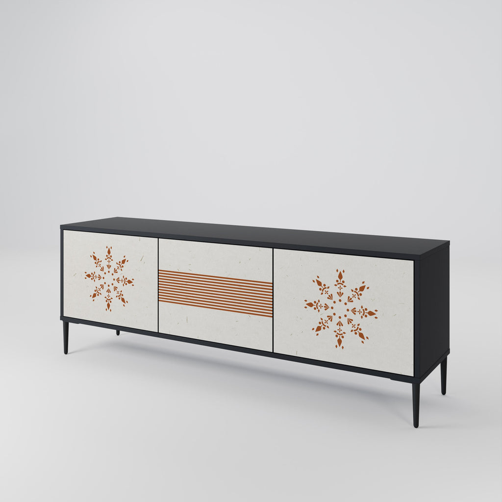 DAILY HARMONY 3-Door TV Stand in Black Finish