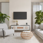 DAILY HARMONY 3-Door TV Stand in Black Finish