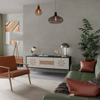 DAILY HARMONY 3-Door TV Stand in Black Finish