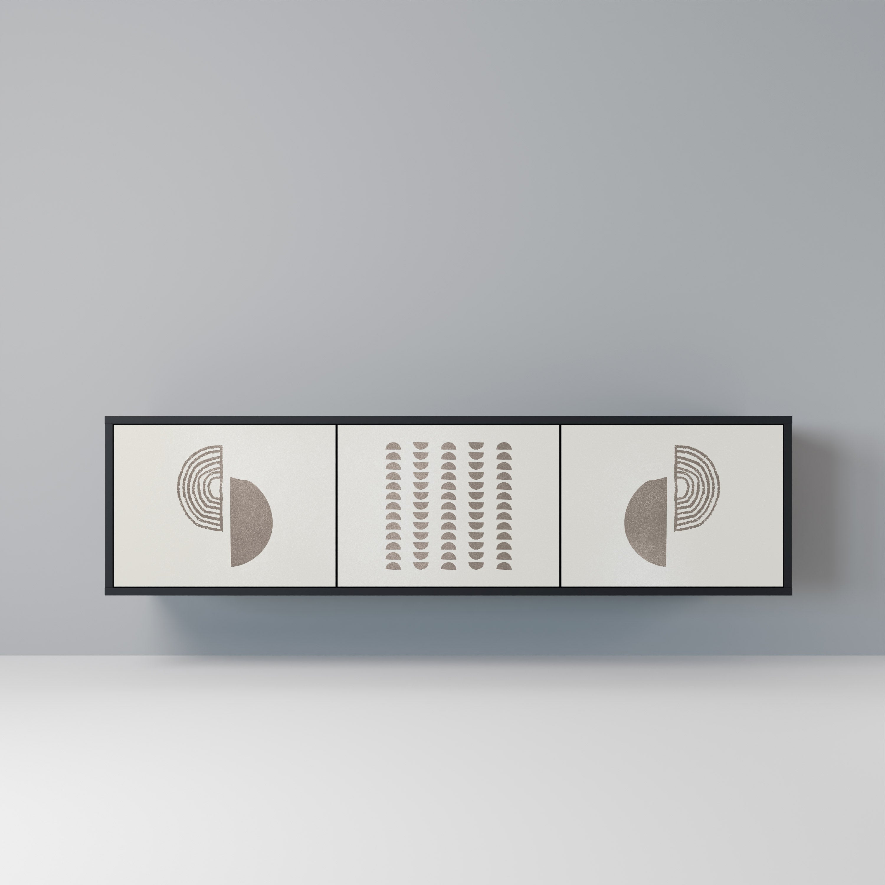 HARMONY ESSENCE Móvel de TV com 3 Portas em Acabamento Preto