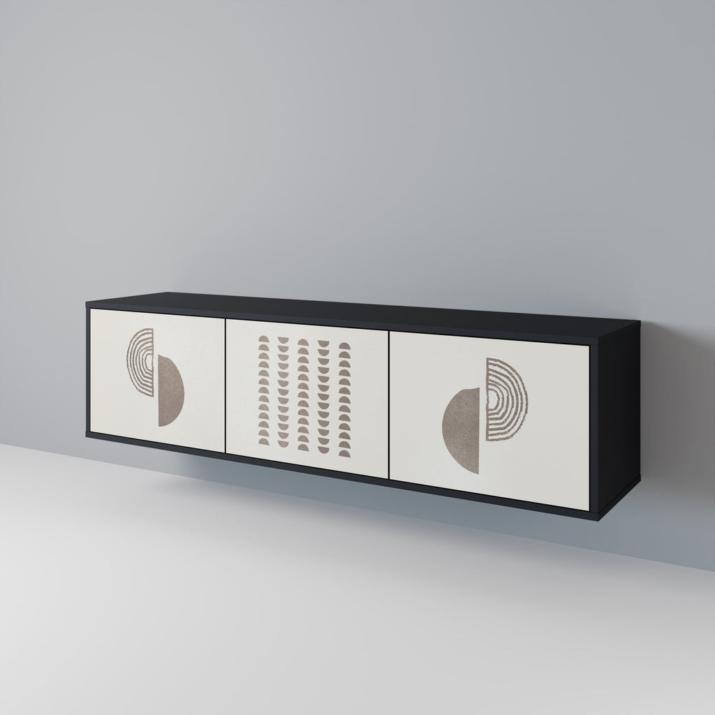 HARMONY ESSENCE 3-Door TV Stand in Black Finish