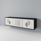 HARMONY ESSENCE 3-Door TV Stand in Black Finish