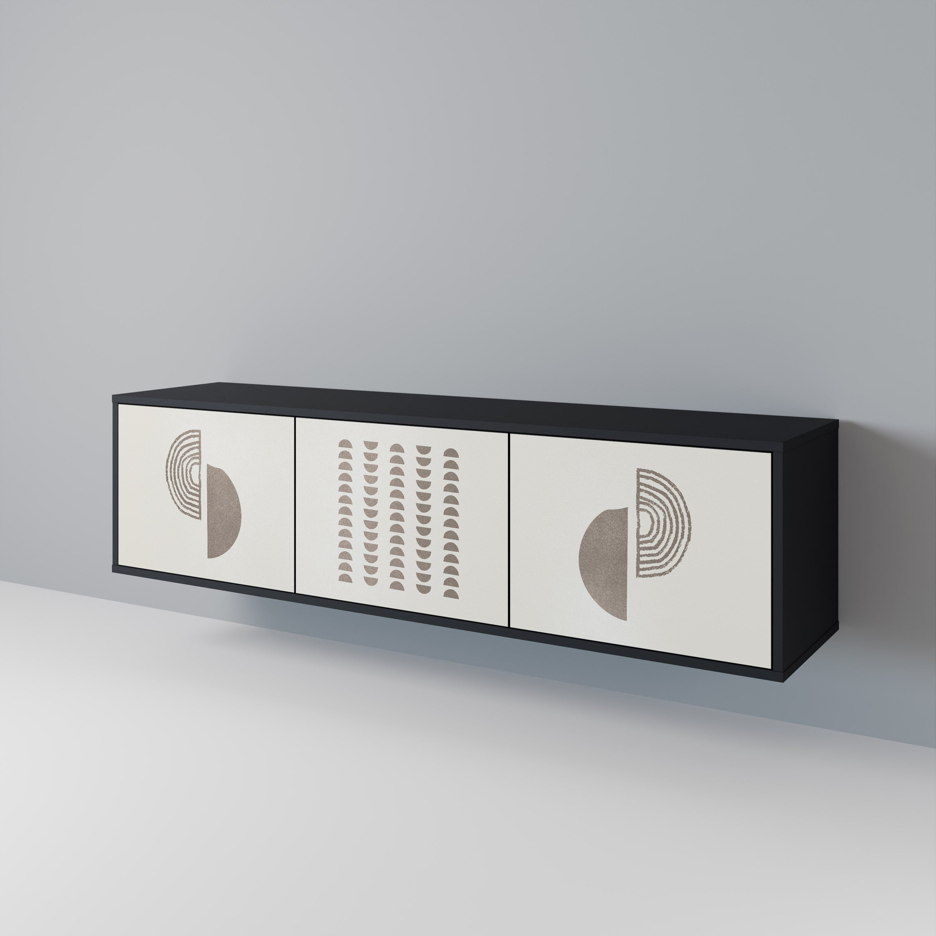 HARMONY ESSENCE 3-Door TV Stand in Black Finish