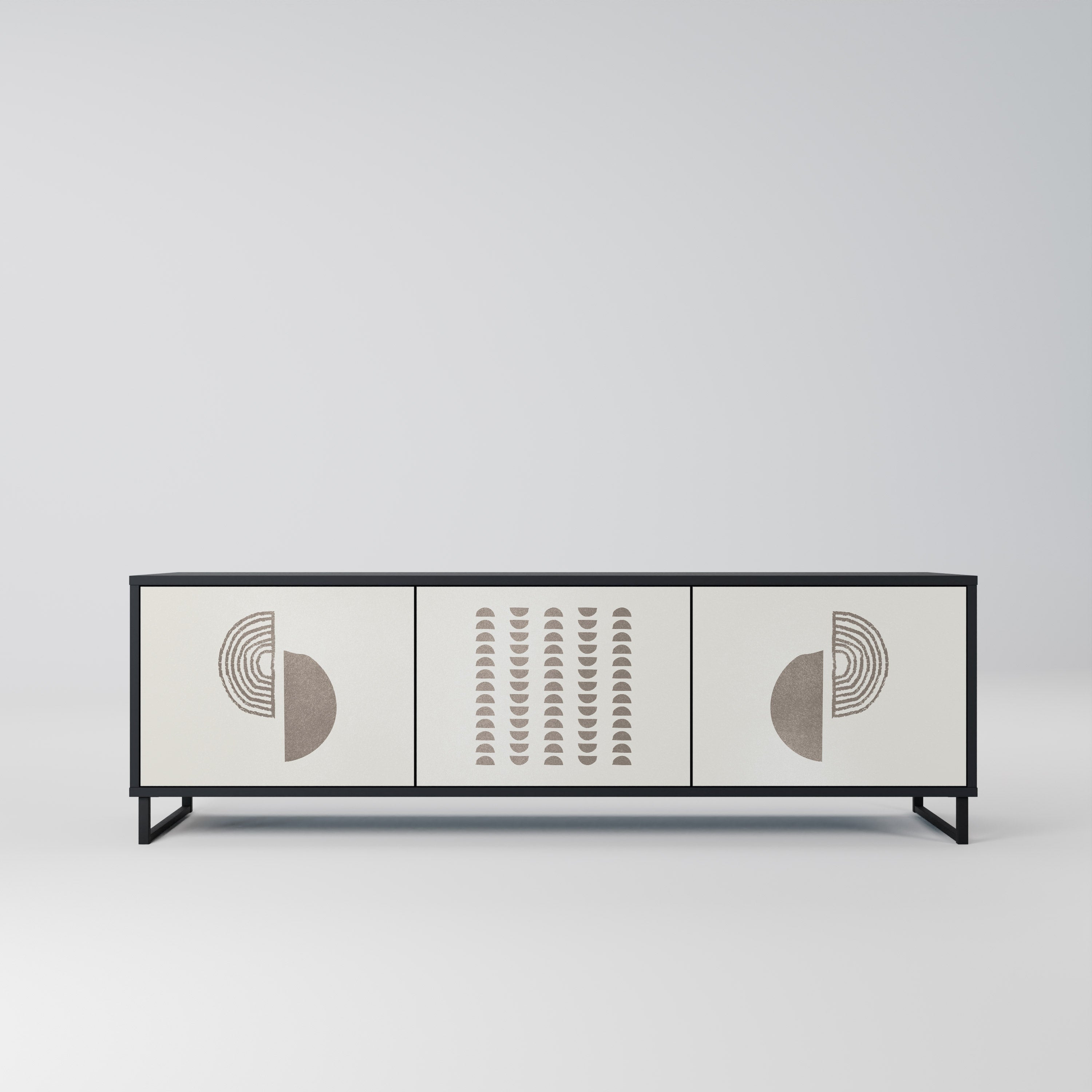 HARMONY ESSENCE Móvel de TV com 3 Portas em Acabamento Preto