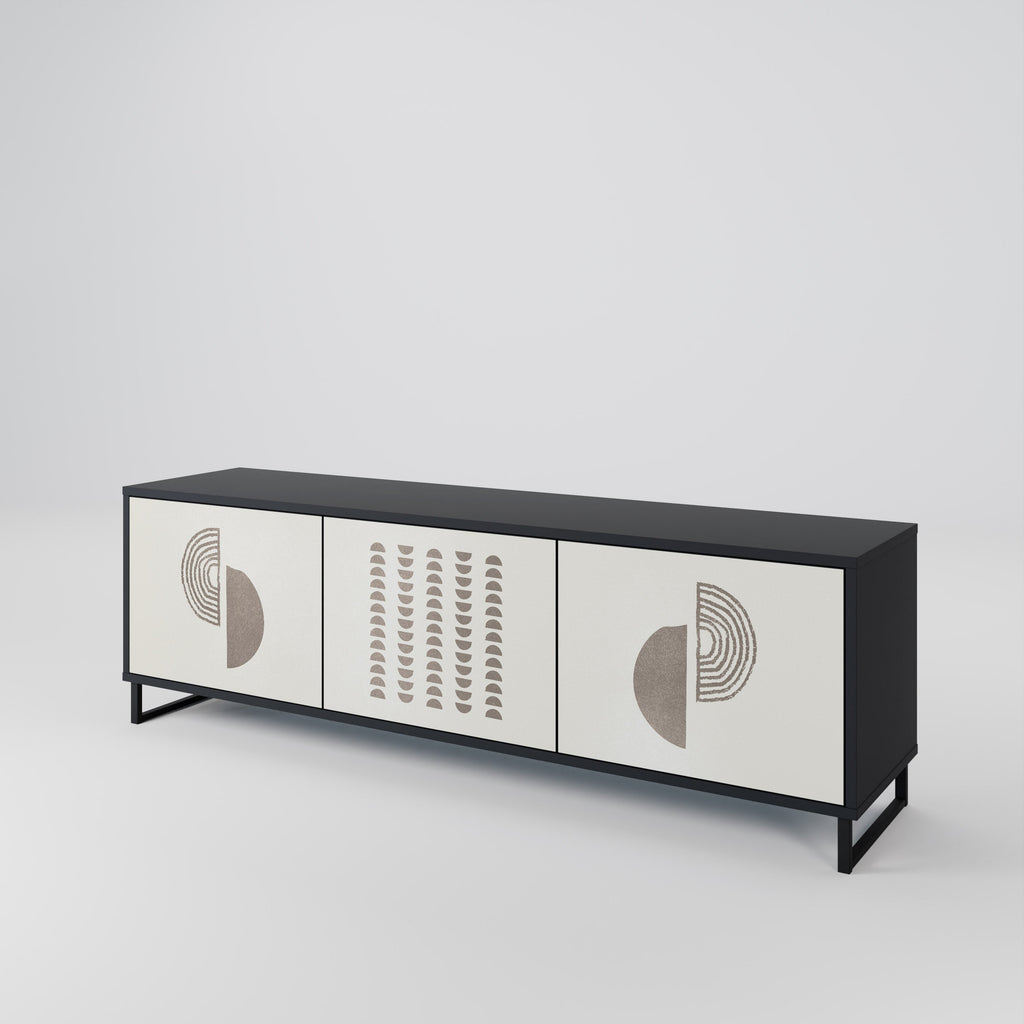 HARMONY ESSENCE 3-Door TV Stand in Black Finish