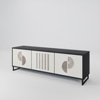 HARMONY ESSENCE 3-Door TV Stand in Black Finish