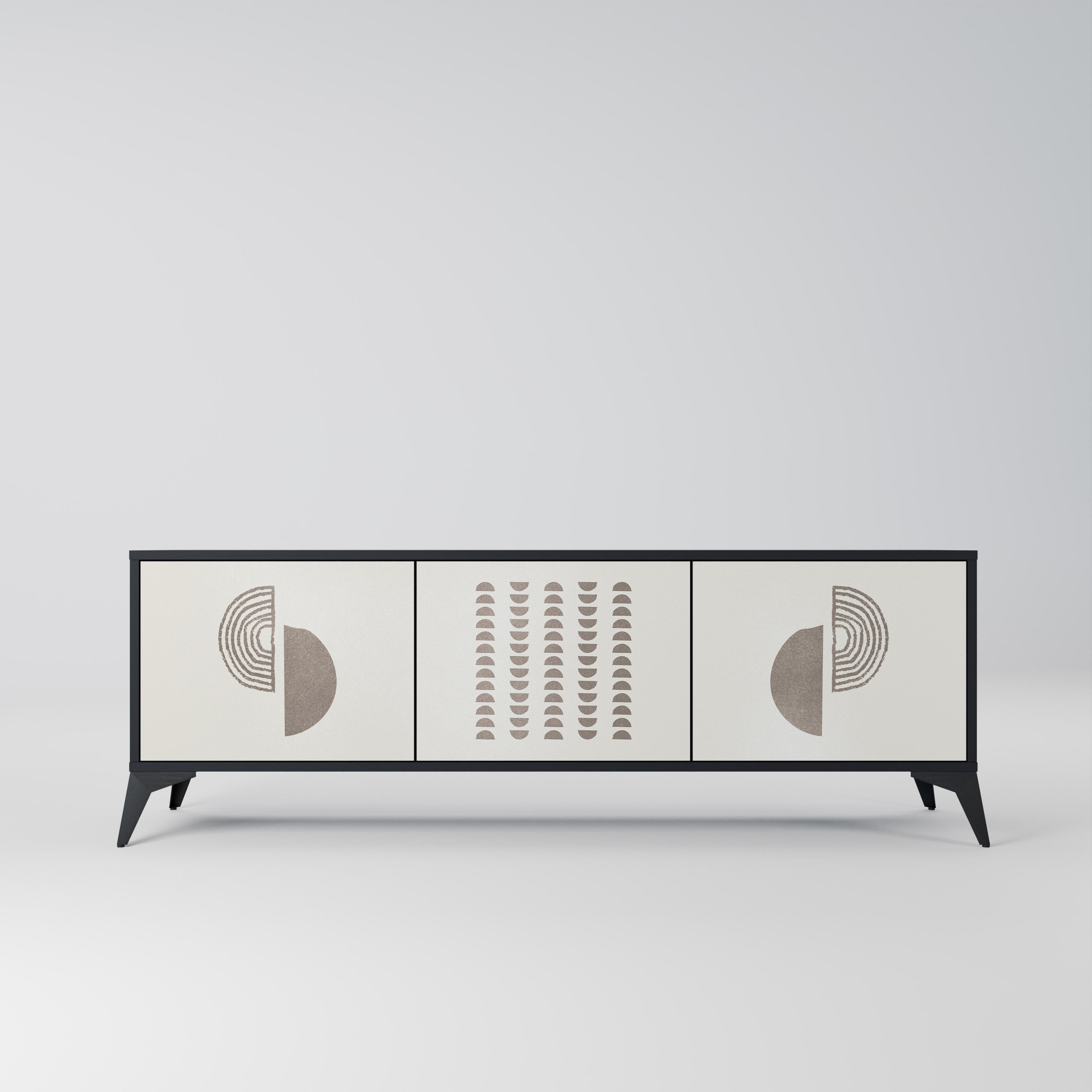 HARMONY ESSENCE Móvel de TV com 3 Portas em Acabamento Preto